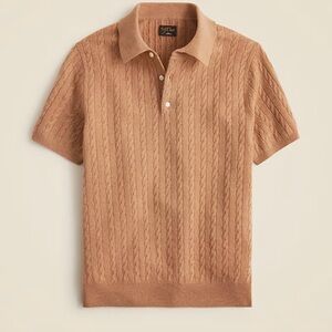 J Crew Men’s NWT Short-sleeve 100% cashmere cable-knit sweater-polo